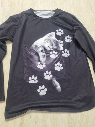 Maglia gatto nero-bianco Tg S