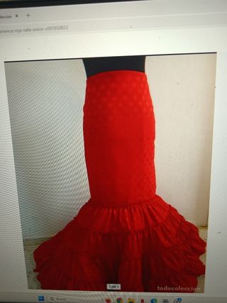 Falda Flamenca roja - Talla única