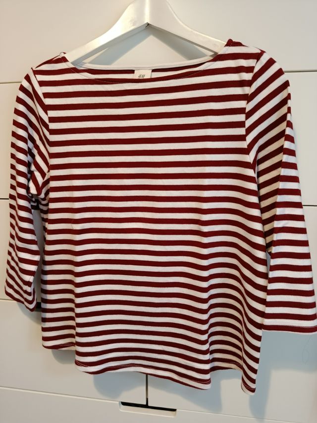 Camiseta rayas H&M - roja y blanca