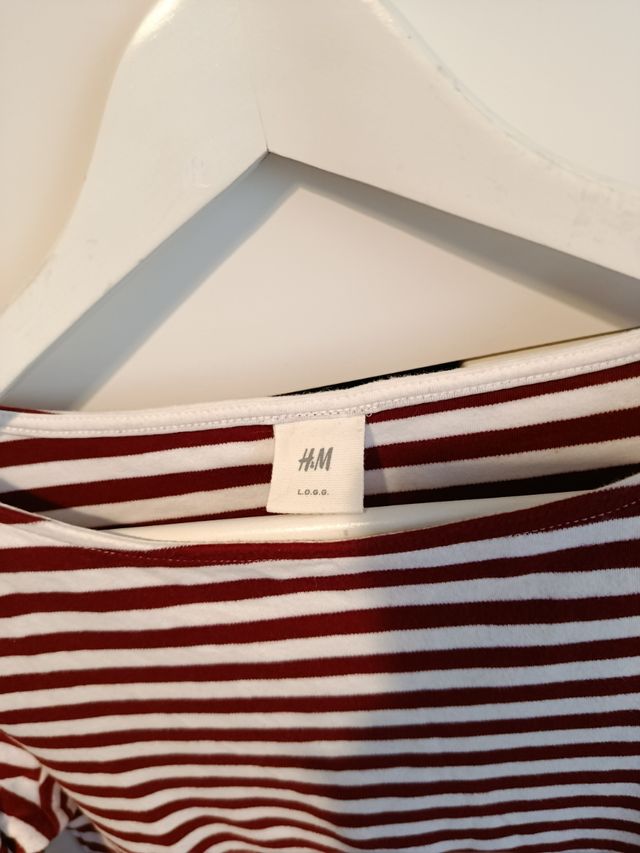 Camiseta rayas H&M - roja y blanca