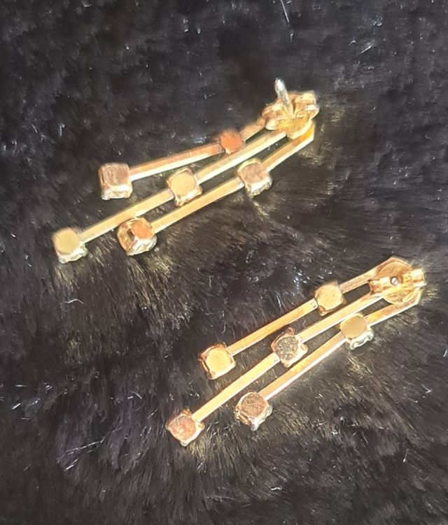 Collar y pendientes chapados con circonitas