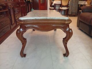 Mesa centro mármol madera