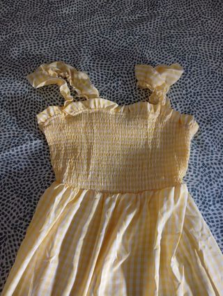 Vestido Amarilla Shein Cuadros