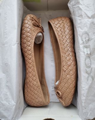 Bailarinas Geox beige trenzadas