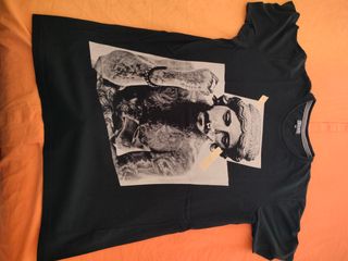 T-shirt nera uomo M - stampa statua