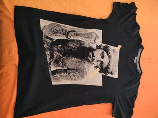 T-shirt nera uomo M - stampa statua