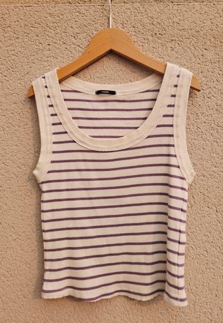 Top Tezenis rayas blanco-morado