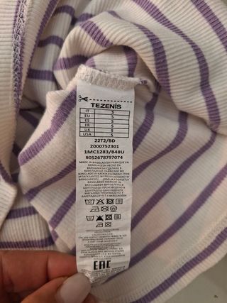 Top Tezenis rayas blanco-morado