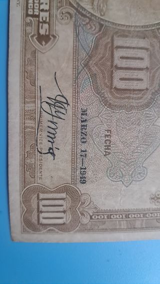 Billete 100 Bolivares Venezuela 1949 B-7.