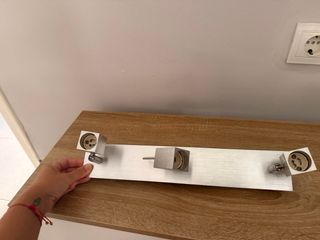 Plafón LED 4 luces metal plateado