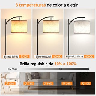 Lámpara de pie LED regulable 160cm YICAIZI