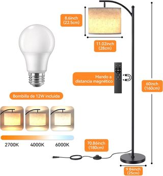 Lámpara de pie LED regulable 160cm YICAIZI