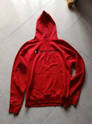 Felpa Champion rossa con cappuccio