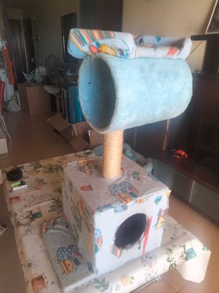 Rascador Gato -  Madera, Sisal, Tela