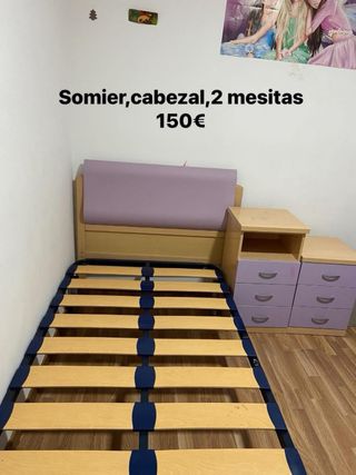 Somier + Cabecero + 2 Mesitas -