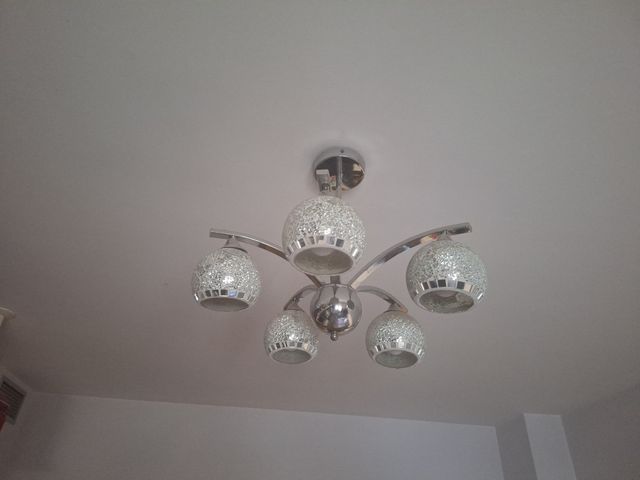 Lámpara 5 luces mosaico cristales