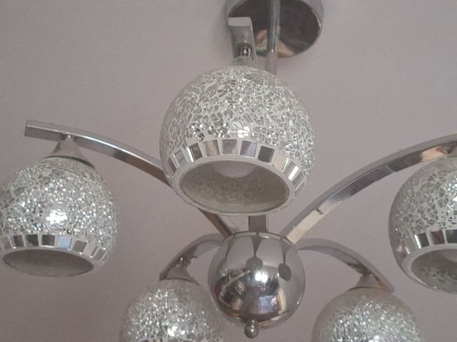 Lámpara 5 luces mosaico cristales