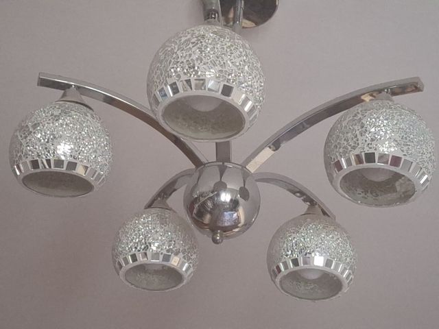 Lámpara 5 luces mosaico cristales