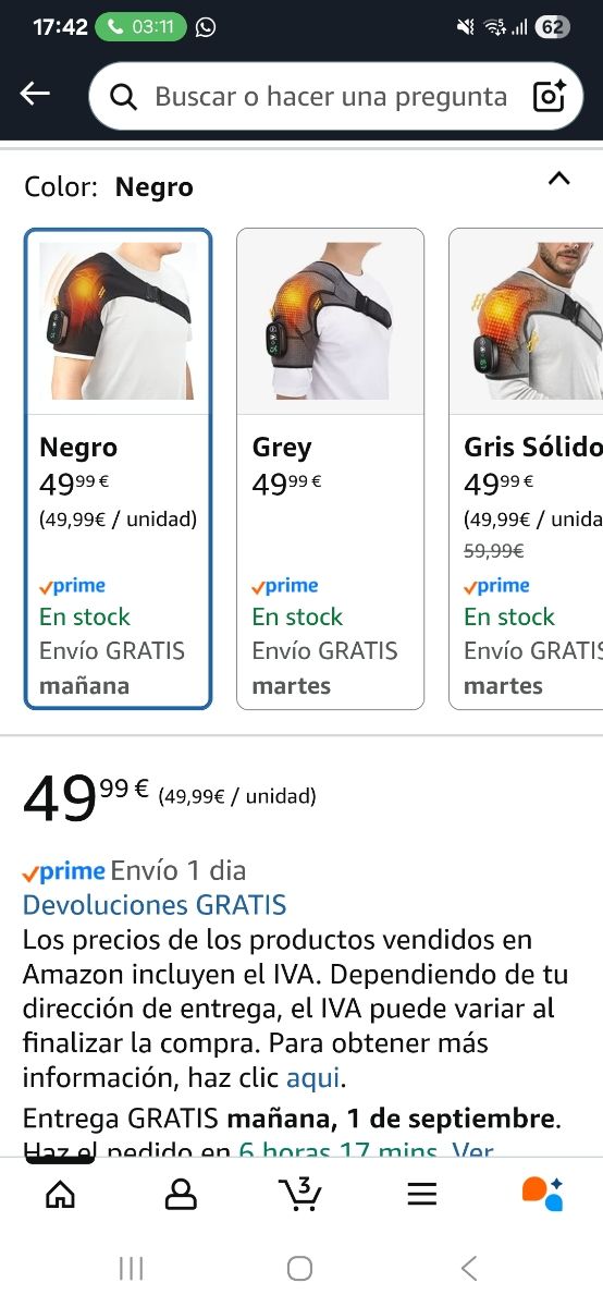 Masajeador de hombro con calor-Vibración