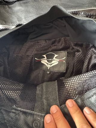 Traje moto piel 2 piezas, chaqueta L, pantalon M