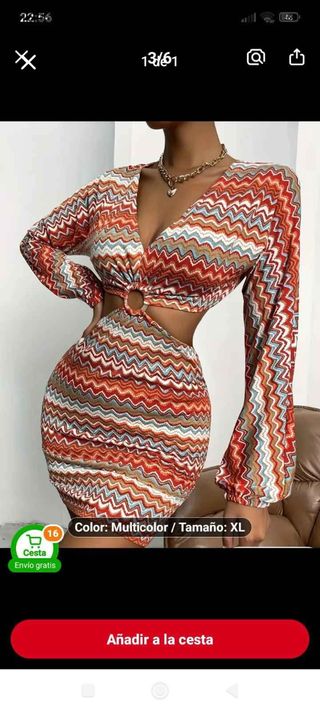 Vestido multicolor XL - ondas