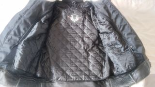 Traje moto piel bicolor blanco-negro