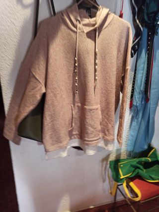 Sudadera capucha Rosa palo mujer talla XL