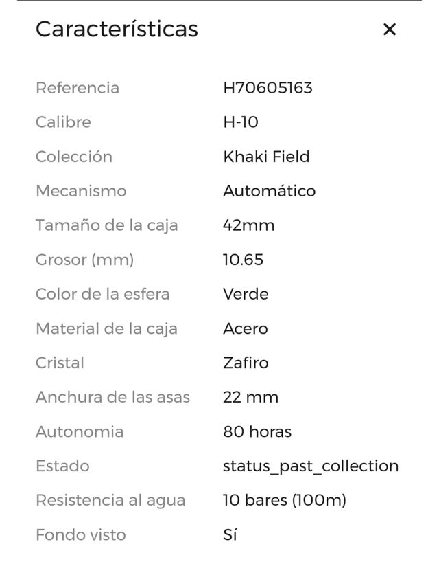 Reloj Hamilton Khaki Field Automático.