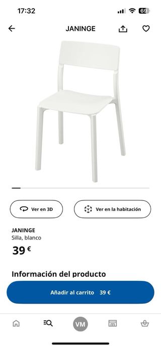 Mesa DOCKSTA blanca + 2 sillas JANINGE
