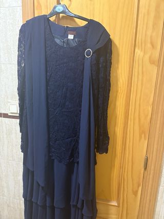 Vestido ceremonia encaje talla L