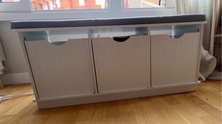 Banco blanco madera 3 cajones