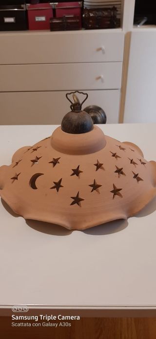 Lampada terracotta stelle luna