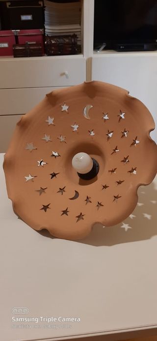Lampada terracotta stelle luna