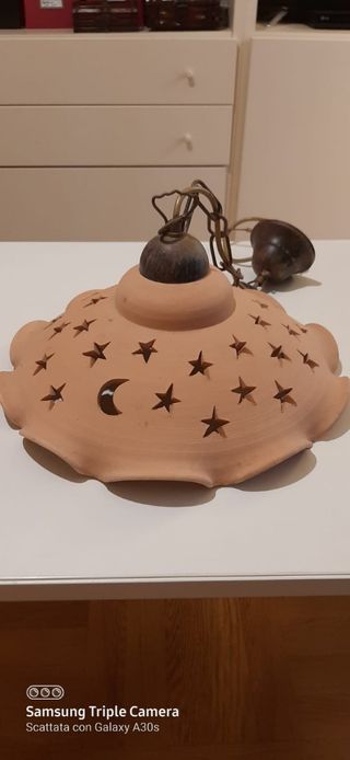 Lampada terracotta stelle luna