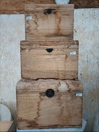 Bauletto Legno Vintage con Cerniera Varie Misure 