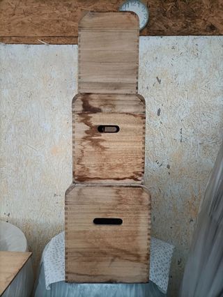 Bauletto Legno Vintage con Cerniera Varie Misure 