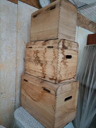 Bauletto Legno Vintage con Cerniera Varie Misure 