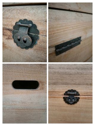 Bauletto Legno Vintage con Cerniera Varie Misure 