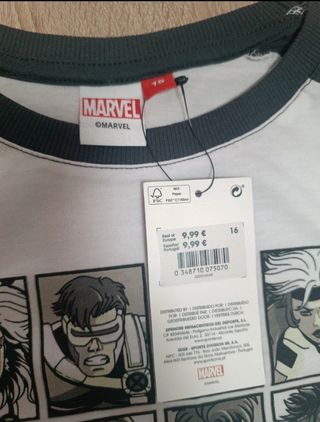 Lote 3 camisetas niño: Marvel, PS, Naruto