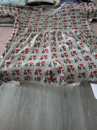 Pijama corto I❤NY - Gris