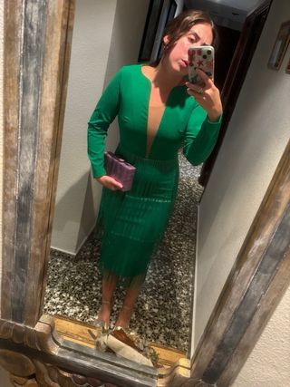 Vestido invitada verde, sin estrenar
