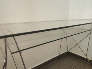 Mesa cristal moderna - metal