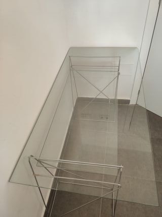 Mesa cristal moderna - metal
