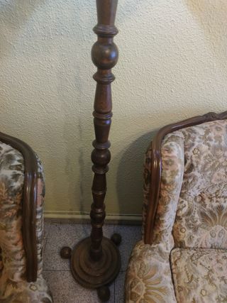 Pie lámpara madera vintage