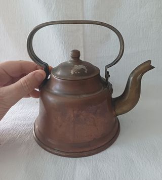 Bollitore antico in rame e ottone