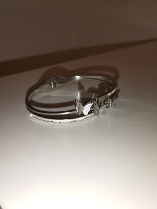 Pulsera plata mariposas