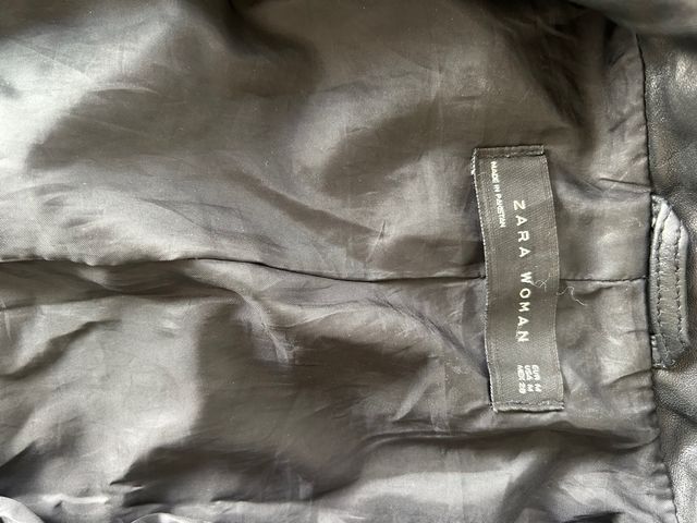 Cazadora negra Zara - Piel