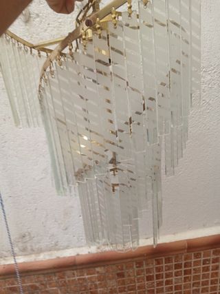 Lámpara colgante | Cristal dorado