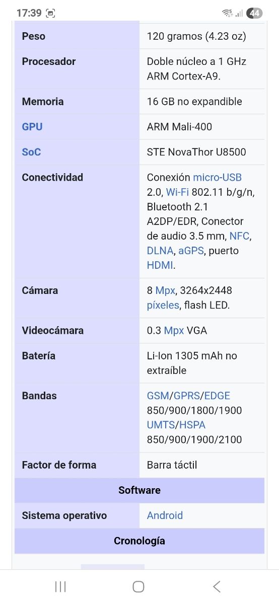 Sony Xperia P - Grigio argento