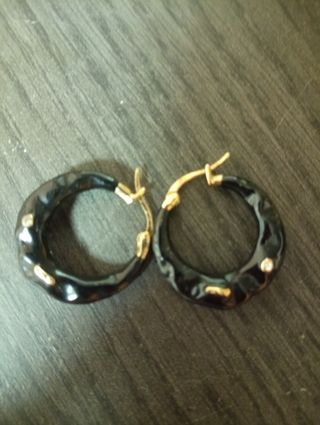 Pendientes negros aro cerámica